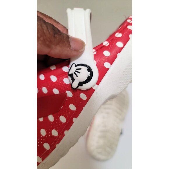 Minnie Mouse Kids Red Polka Dot Insulated Slip on Clogs By Crocs Size 6/7 - Picture 11 of 14